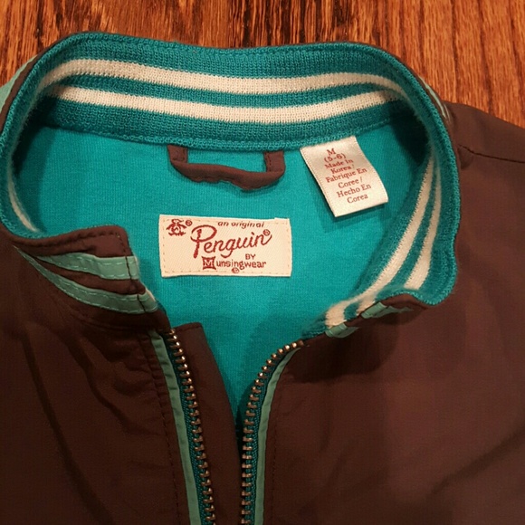 Original Penguin Boys Spring Jacket. Grey and Turquoise. Size 5/6 - Picture 3 of 8